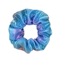 Chouchou en tissu laser avec dégradé métallique bleu et violet à texture quadrillée - Dégradé Laser Bleu-Violet (6)