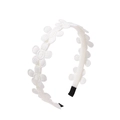 Elegante cerchietto bianco con ricamo a margherite e pizzo floreale vintage - Bianco Solido (02)