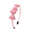 Pink ribbon-wrapped headband for girls featuring three textured 3D fabric bows - Sweet Pink (11)