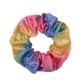Chouchou arc-en-ciel à paillettes scintillantes avec tissu métallique dégradé chic - Paillettes Arc-en-ciel (7)