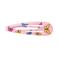 Détail d'une pince à cheveux rose avec motifs papillons colorés sur résine brillante - Style Papillon Rose (11)