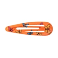 Détail d'une pince à cheveux goutte orange avec motifs papillons colorés pour enfant - Style Papillon Orange (9)
