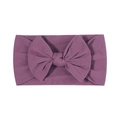 Fascia elastica per neonati con grande fiocco viola scuro e trama in cotone a coste - 040 Viola Grigiastro