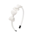 White sweet style headband with triple layered heart shaped fabric butterfly bows - White (18)