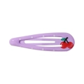 Fermaglio per capelli a pois viola con ciliegia per bambine e ragazze - Stile Ciliegia Pois Viola(5)