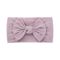 Fascia elastica in nylon per neonati con grande fiocco fatto a mano in rosa polvere - 067 Viola Grigiastro