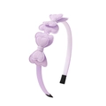 Charming light purple girls' headband featuring three layered fabric hearts - Light Purple (25)