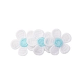 Fermaglio per capelli con tre margherite ricamate bianche e centri blu - Azzurro