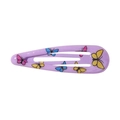 Violetter Snap-Clip für Mädchen mit buntem Schmetterlingsmuster auf glattem Metall - Lila Schmetterlingsstil (5)