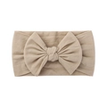 Fascia elastica per neonati con fiocco grande beige in tessuto di nylon morbido - 063 Farina D'avena