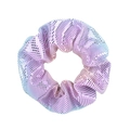 Chouchou en tissu laser arc-en-ciel avec dégradé de paillettes violet rose et bleu - Arc-en-ciel Brillant (13)