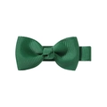 Deep green 2-inch grosgrain ribbon hair bow clip for kids and toddlers with fabric wrap - Dark Green (39)