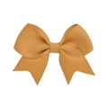 Mini mustard yellow grosgrain ribbon bow hair clip for babies and young girls - Mustard Yellow (2)