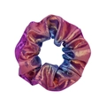 Chouchou chic en tissu laser avec textures métallisées dégradées violet rose et bleu - Dégradé Métallique Violet Rose Bleu (17)