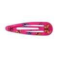 Barrette BB en métal rose avec motifs papillons colorés et finition laquée brillante - Style Papillon Fuchsia (14)