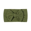Fascia per capelli neonata elastica con grande fiocco verde oliva in nylon - 087 Grigio-verde