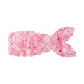 Pink sequin mermaid tail hair clip with glitter scales for girls cute hair accessory - Solid Pink (7)