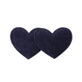 Coppia di fermagli per capelli a cuore in velluto a coste blu scuro per bambine - Blu navy