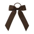 Coletero de cinta de grosgrain marrón oscuro con lazo largo y banda elástica infantil - Marrón Oscuro