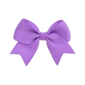 Mini purple grosgrain bow hair clip for babies and girls in solid color simple style - Purple (5)