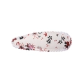 Pince à cheveux BB à motif floral noir et rouge sur tissu blanc avec bord ondulé - Style 4