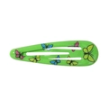 Barrette goutte d'eau verte pour enfants avec motifs de papillons colorés peints - Style Papillon Vert Herbe (20)