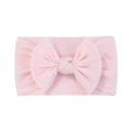 Fascia elastica per neonati con grande fiocco in morbido nylon rosa chiaro di qualità - 091 Polvere Di Albicocca