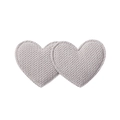 Coppia di fermagli per capelli a forma di cuore in velluto a coste color malva - Viola Grigio Chiaro