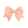 Mini peach grosgrain ribbon bow hair clip for baby girls with a classic fishtail design - Peach Pink (8)