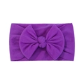 Fascia elastica in nylon con grande fiocco viola per neonati e bimbi accessorio per capelli - 078 Viola Uva