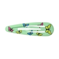 Pince à cheveux BB en métal pour enfants avec laque vert clair et motifs papillons - Style Papillon Vert Menthe (35)