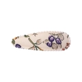 Pince à cheveux BB florale avec imprimé baies mauves sur tissu à bords ondulés - Style 7