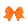 Vibrant orange grosgrain bow hair clip for baby girls featuring classic swallowtail design - Orange (9)