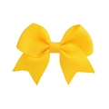 Mini yellow grosgrain ribbon bow hair clip for babies with high quality ribbed texture - Yellow (10)