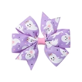 Lazo para el pelo morado de Halloween con fantasmas blancos y estrellas rosas - Estilo Fantasma Lindo Púrpura (5)