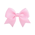 Mini light pink grosgrain ribbon bow hair clip for baby girls and infants - Light Pink (11)