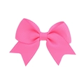 Mini grosgrain ribbon hair bow clip for baby girls in bright rose pink color - Rose Red (13)