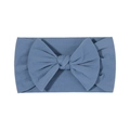 Fascia elastica in nylon blu scuro per neonati con un grande fiocco testurizzato - 051 Blu Nebbia