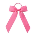 Chouchou rose pour filles avec nœud à longs rubans et bande élastique souple - Rose (13)