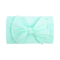 Fascia elastica in nylon verde menta per neonati con un grande fiocco decorativo morbido - 008 Verde Chiaro