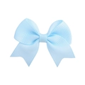 Mini light blue grosgrain ribbon bow hair clip for babies and toddler girls - Light Blue (17)