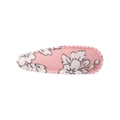 Barrette à cheveux rose douce en tissu avec motif floral et bords festonnés pour filles - Style 16