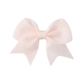 Mini solid peach pink grosgrain ribbon bow hair clip with V-shape tail for baby girls - Peach (105)