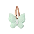 Light green lace butterfly hair clip with faux pearls and rose gold BB clip - Light Green