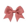 Mini coral pink ribbed grosgrain bow hair clip for babies and toddler girls - Coral (141)