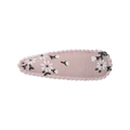 Barrette à cheveux rose en forme de goutte avec motif marguerites et bordure dentelle - Style 23