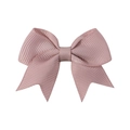 Mini light pink grosgrain ribbon hair bow clip for baby girls with solid color design - Pale Pink (164)