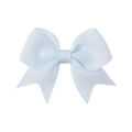 Mini light blue grosgrain ribbon bow hair clip for babies and girls with ribbed texture - Powder Blue (303)