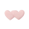 Dettaglio di fermagli per capelli a forma di cuore a quadretti rosa con tessuto morbido - Stile Cuore a Quadretti Rosa e Bianco (6)