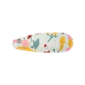 Barrette à cheveux à imprimé floral en tissu vert clair avec motifs de fleurs colorées - Style 27